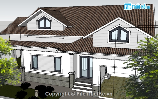 nhà cấp 4,nhà cấp 4 đẹp,nhà ở cấp 4,nhà cấp 4 sketchup,sketchup nhà cấp 4,sketchup nhà ở