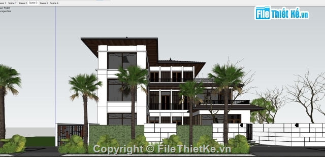 Nhà ở gia đình,Sketchup,nhà gia đình,Sketchup nội thất gia đình