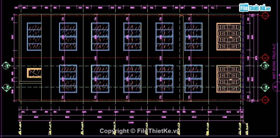 Nhà phố 5 tầng,file cad nhà phố 5 tầng,kiến trúc nhà phố 5 tầng