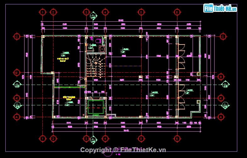 Nhà phố 5 tầng,file cad nhà phố 5 tầng,kiến trúc nhà phố 5 tầng