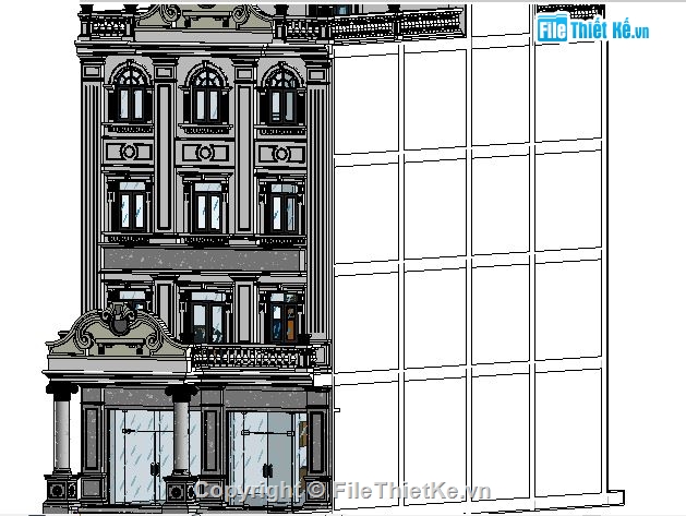 Nhà 4 tầng 9.3x23.4m,nhà kinh doanh 4 tầng,revit nhà dân 4 tầng,nhà phố 4 tầng revit,cửa hàng 4 tầng,bản vẽ nhà phố 4 tầng