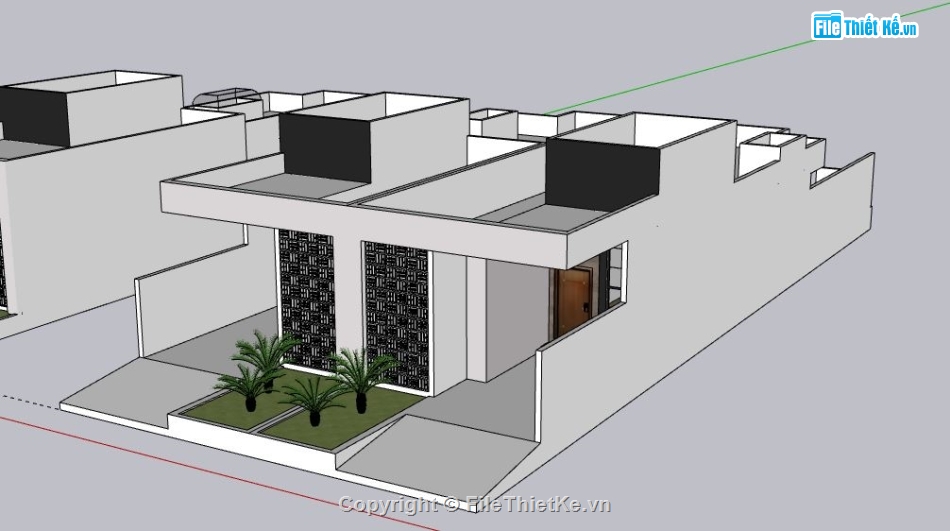 Nhà phố 1 tầng,model su nhà phố 1 tầng,file sketchup nhà phố 1 tầng,sketchup nhà phố 1 tầng,nhà phố 1 tầng sketchup