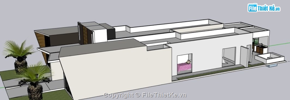 Nhà phố 1 tầng,model su nhà phố 1 tầng,nhà phố 1 tầng file su,sketchup nhà phố 1 tầng,nhà phố 1 tầng sketchup