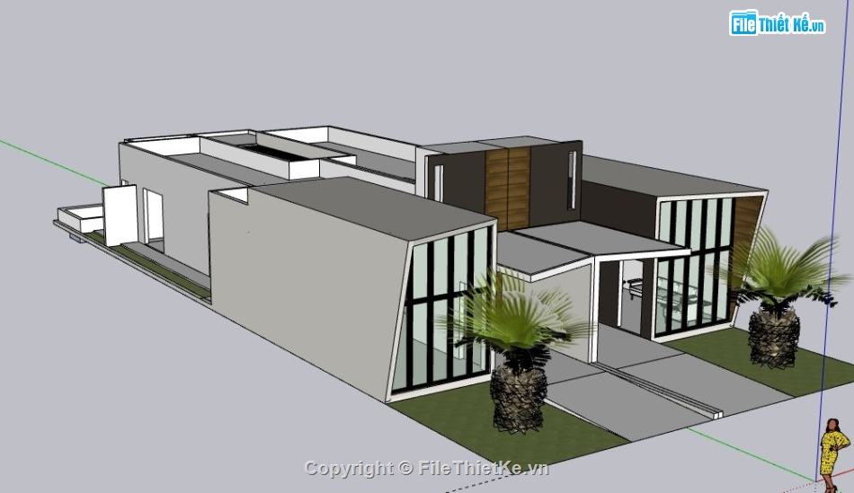 Nhà phố 1 tầng,model su nhà phố 1 tầng,nhà phố 1 tầng file su,sketchup nhà phố 1 tầng,nhà phố 1 tầng sketchup