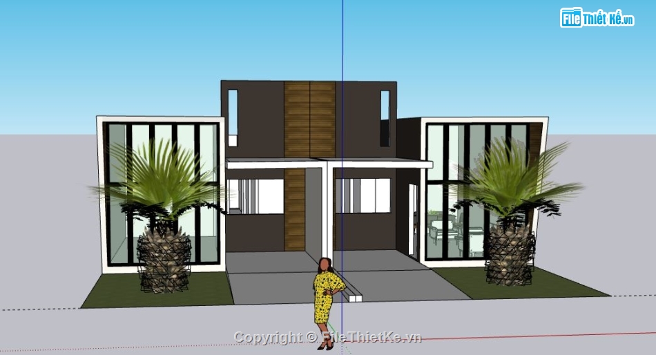 Nhà phố 1 tầng,model su nhà phố 1 tầng,nhà phố 1 tầng file su,sketchup nhà phố 1 tầng,nhà phố 1 tầng sketchup