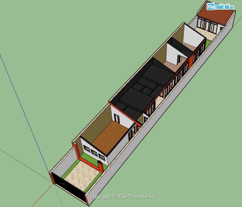 Nhà phố 1 tầng,model su nhà phố 1 tầng,nhà phố 1 tầng sketchup,sketchup nhà phố 1 tầng,nhà phố 1 tầng model su