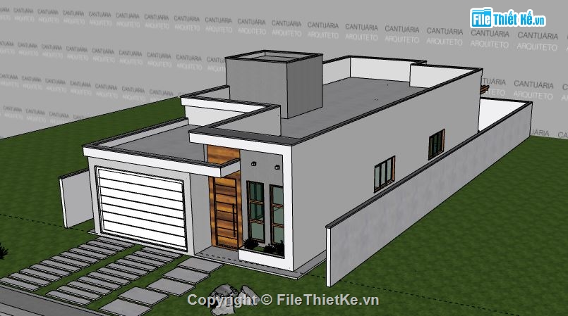 Nhà phố 1 tầng,model su nhà phố 1 tầng,nhà phố 1 tầng sketchup