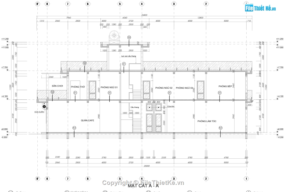 File cad,Nhà phố,Nhà 2 tầng,kiến trúc 3 tầng,3D,điện