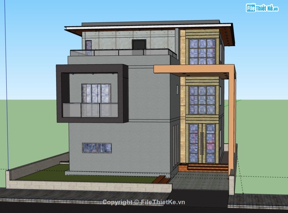 Nhà phố 2 tầng,model su nhà phố 2 tầng,nhà phố 2 tầng file sketchup,nhà phố 2 tầng file su,nhà phố 2 tầng sketchup