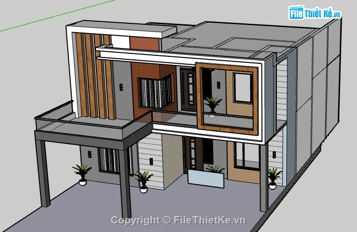 Nhà phố 2 tầng,file su nhà phố 2 tầng,nhà phố 2 tầng sketchup,sketchup nhà phố 2 tầng,nhà phố 2 tầng file su