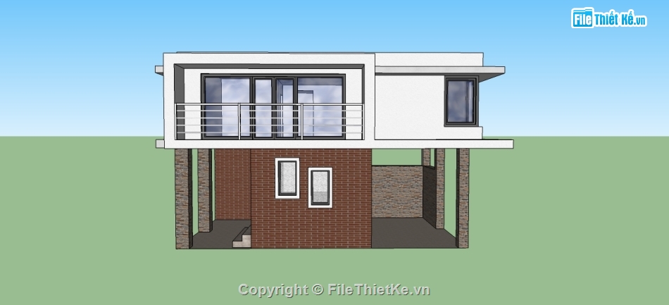 Nhà phố 2 tầng,model su nhà phố 2 tầng,file su nhà phố 2 tầng,nhà phố 2 tầng file su,sketchup nhà phố 2 tầng