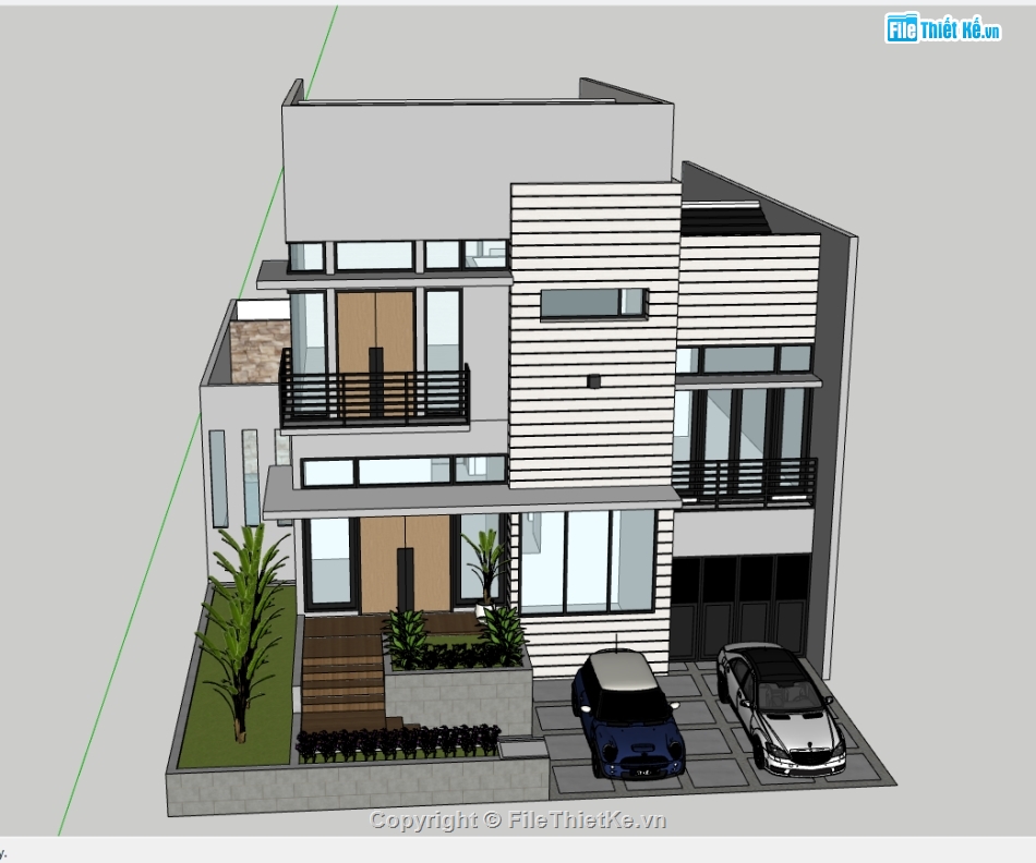 sketchup nhà phố 2 tầng,model 3d nhà phố 2 tầng,model su nhà phố 2 tầng,file su nhà phố 2 tầng,file 3d nhà phố 2 tầng