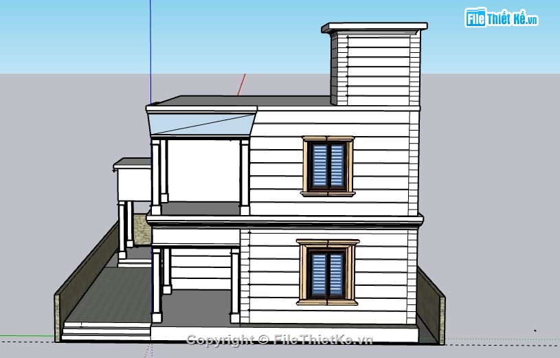 Nhà phố 2 tầng,model su nhà phố 2 tầng,file su nhà phố 2 tầng,file sketchup nhà phố 2 tầng
