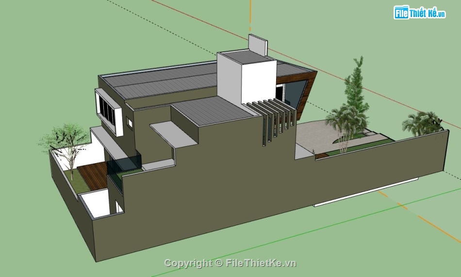 Nhà phố 2 tầng,model su nhà phố 2 tầng,file su nhà phố 2 tầng,sketchup nhà phố 2 tầng,nhà phố 2 tầng sketchup