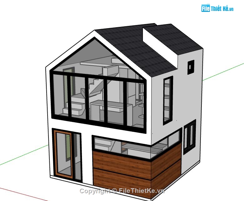 Nhà phố 2 tầng,model su nhà phố 2 tầng,file su nhà phố 2 tầng,file sketchup nhà phố 2 tầng,nhà phố 2 tầng sketchup