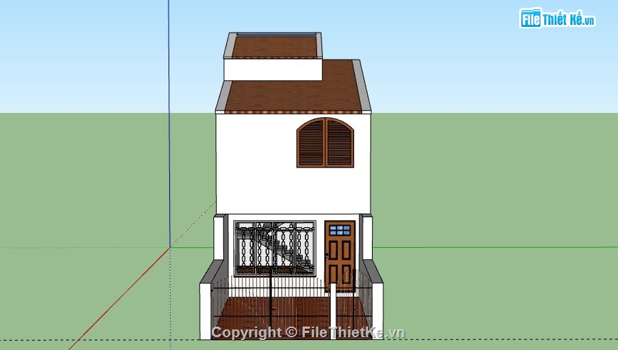 Nhà phố 2 tầng,model su nhà phố 2 tầng,file sketchup nhà phố 2 tầng,nhà phố 2 tầng sketchup,sketchup nhà phố 2 tầng