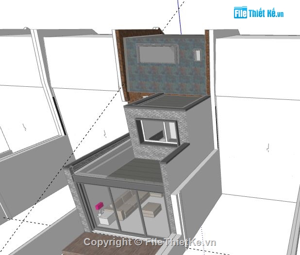 Nhà phố 2 tầng,model su nhà phố 2 tầng,file su nhà phố 2 tầng,sketchup nhà phố 2 tầng