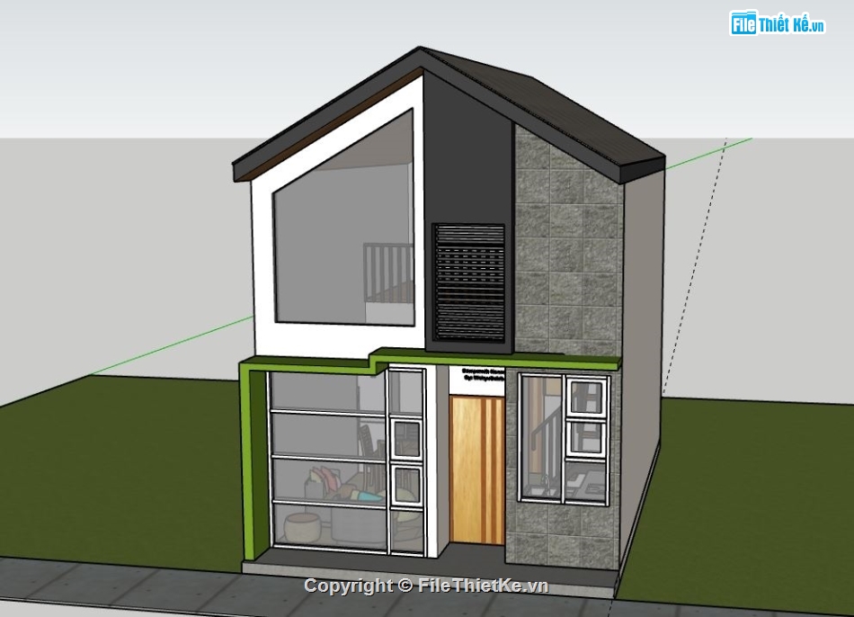 Nhà phố 2 tầng,model su nhà phố 2 tầng,nhà phố 2 tầng sketchup,sketchup nhà phố 2 tầng,nhà phố 2 tầng file su