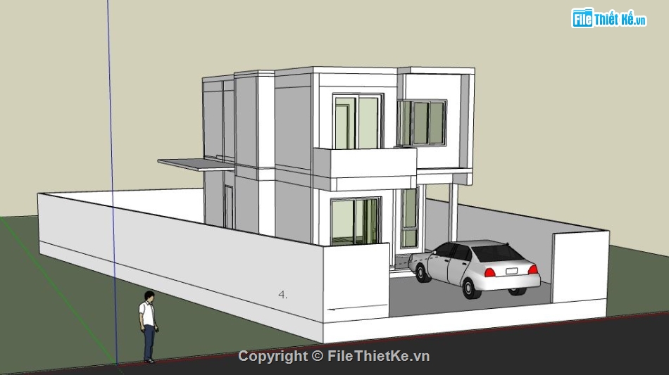 Nhà phố 2 tầng,model su nhà phố 2 tầng,file su nhà phố 2 tầng