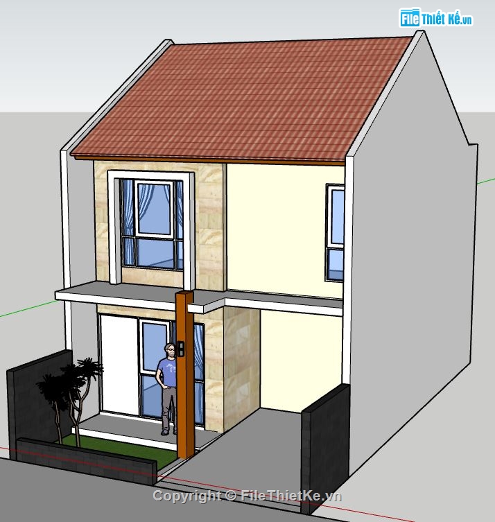 Nhà phố 2 tầng,model su nhà phố 2 tầng,file su nhà phố 2 tầng,file sketchup nhà phố 2 tầng,nhà phố 2 tầng file su