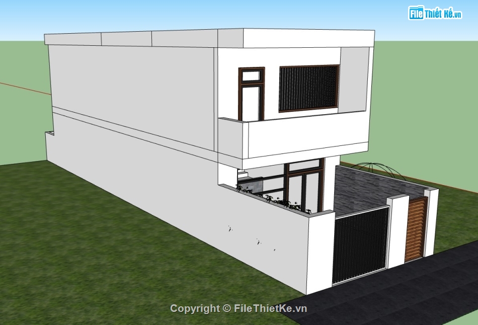 Nhà phố,Nhà phố 2 tầng,su nhà phố,sketchup nhà phố,sketchup nhà phố 2 tầng