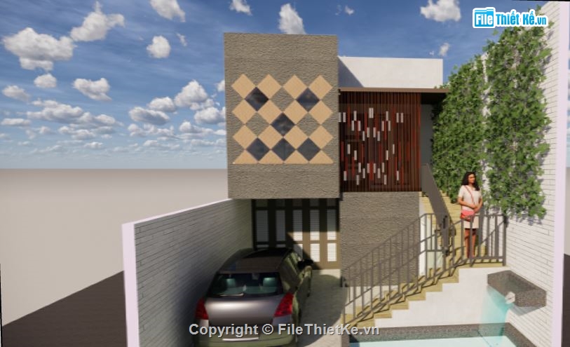 Nhà phố 2 tầng,model su nhà phố 2 tầng,nhà phố 2 tầng file su,sketchup nhà phố 2 tầng,nhà phố 2 tầng sketchup