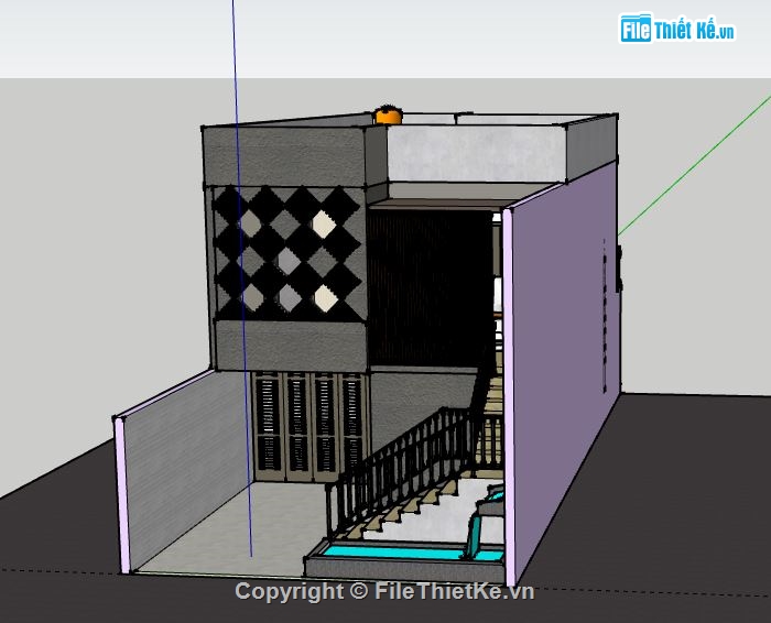 Nhà phố 2 tầng,model su nhà phố 2 tầng,nhà phố 2 tầng file su,sketchup nhà phố 2 tầng,nhà phố 2 tầng sketchup