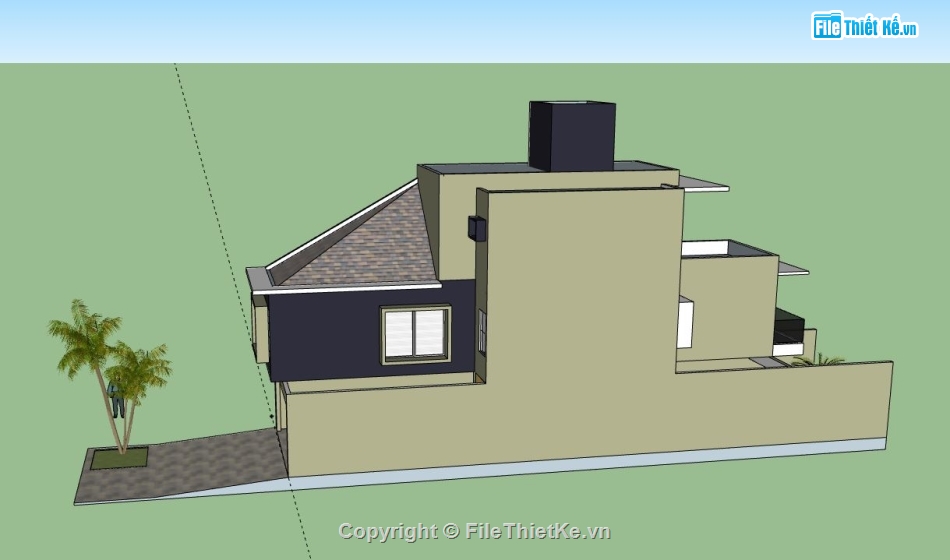 Nhà phố 2 tầng,model su nhà phố 2 tầng,file su nhà phố 2 tầng,nhà phố 2 tầng sketchup,sketchup nhà phố 2 tầng