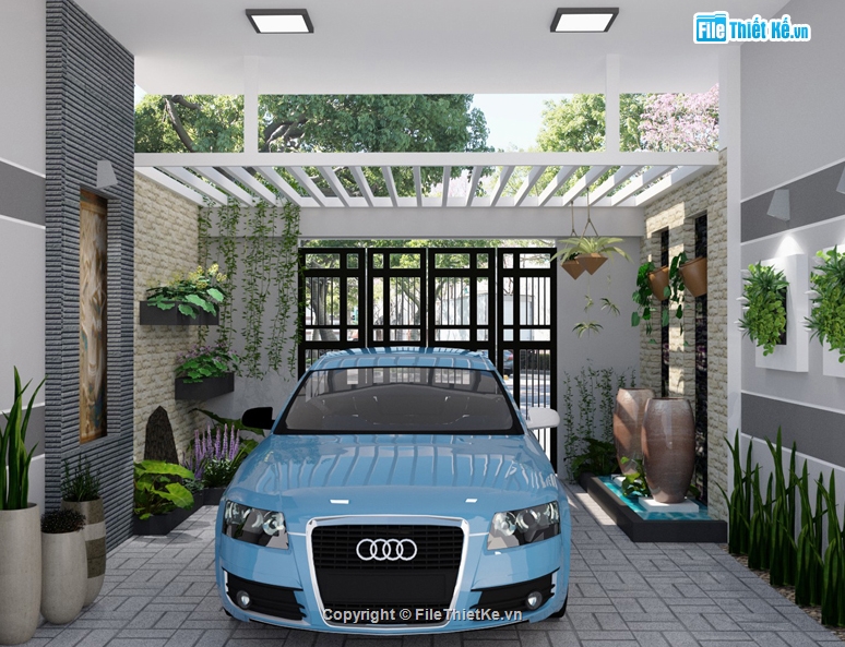 Mẫu thiết kế nhà ống đẹp cấp 4 với diện tích 5x25m