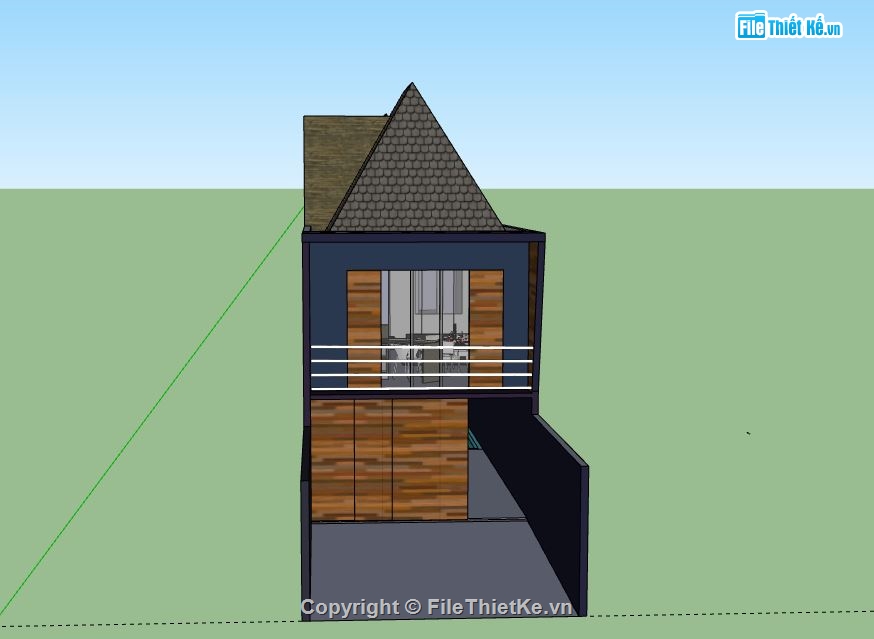 Nhà phố 2 tầng,sketchup nhà phố 2 tầng,nhà phố 2 tầng file su,file sketchup nhà phố 2 tầng