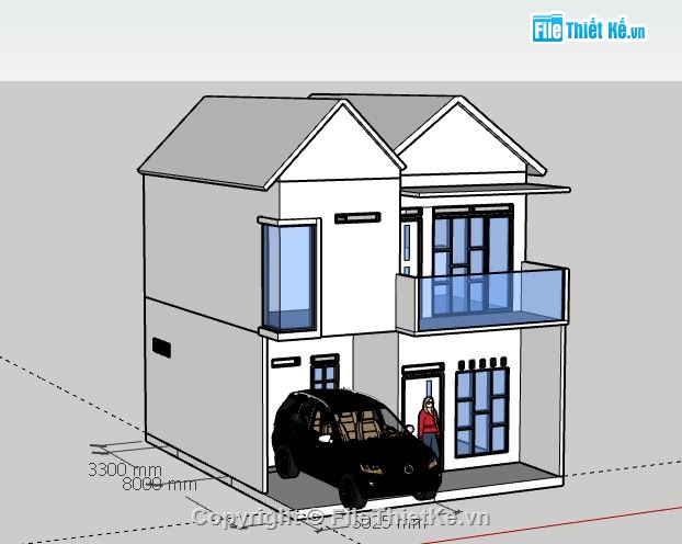 Nhà phố 2 tầng,model su nhà phố 2 tầng,nhà phố 2 tầng file su,sketchup nhà phố 2 tầng,nhà phố 2 tầng sketchup