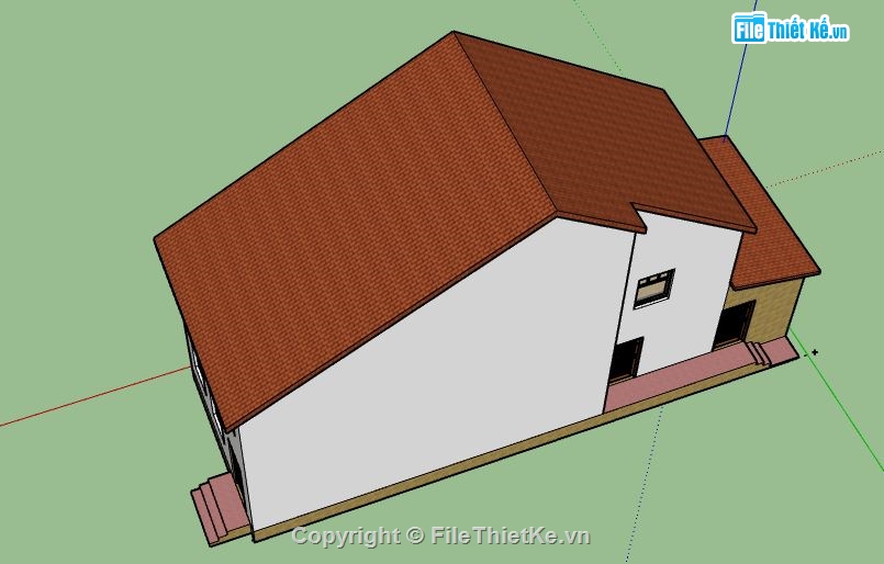 Nhà phố 2 tầng,model su nhà phố 2 tầng,file su nhà phố 2 tầng,nhà phố 2 tầng file su,sketchup nhà phố 2 tầng