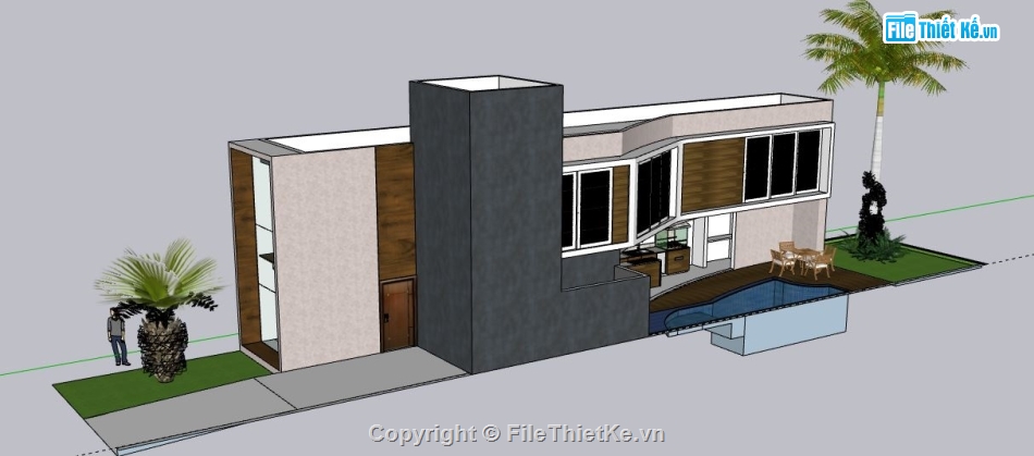 Nhà phố 2 tầng,Model su nhà phố 2 tầng,file su nhà phố 2 tầng,nhà phố 2 tầng model su,sketchup nhà phố 2 tầng