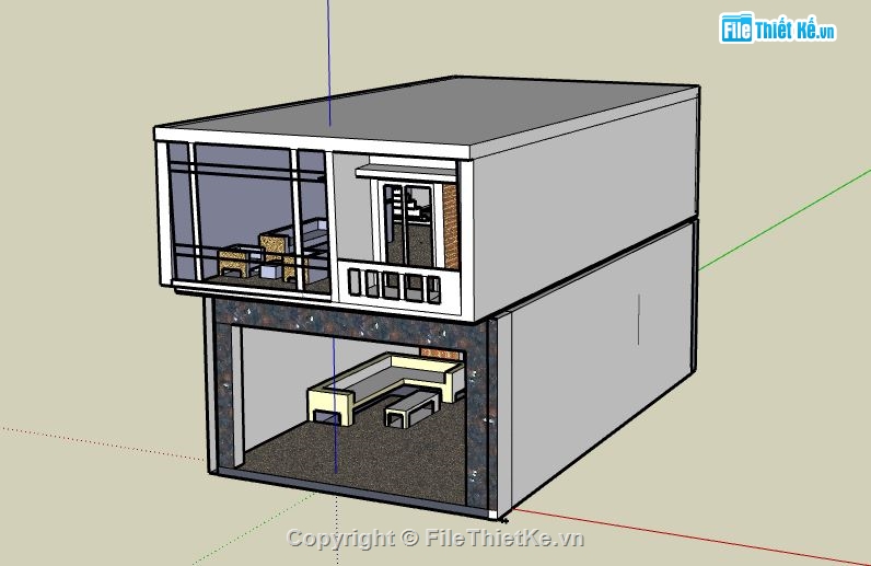 Nhà phố 2 tầng,file su nhà phố 2 tầng,nhà phố 2 tầng sketchup,model su nhà phố 2 tầng,sketchup nhà phố 2 tầng