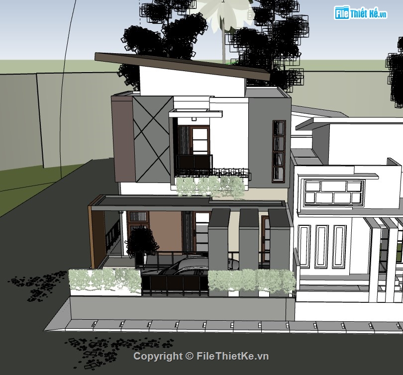 nhà phố 2 tầng,su nhà phố,sketchup nhà phố,su nhà phố 2 tầng,sketchup nhà phố 2 tầng