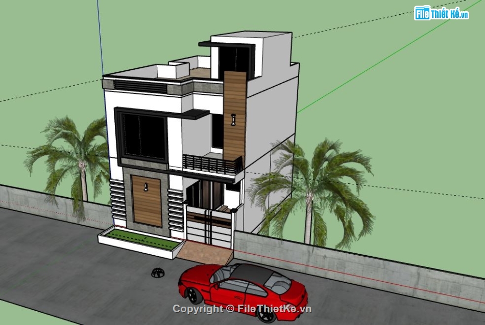 Nhà phố 2 tầng,model su nhà phố 2 tầng,file su nhà phố 2 tầng