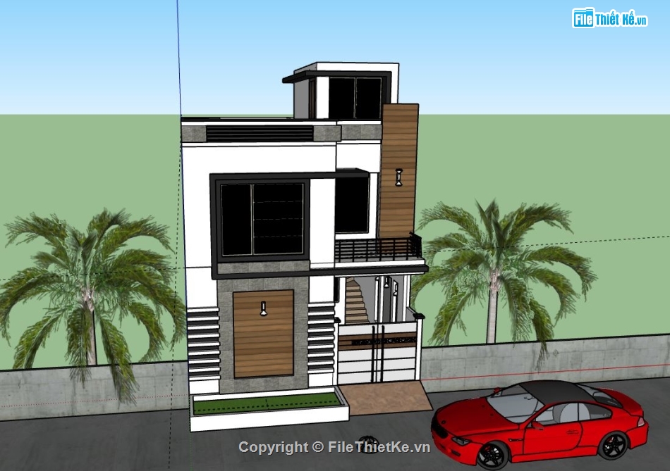 Nhà phố 2 tầng,model su nhà phố 2 tầng,file su nhà phố 2 tầng