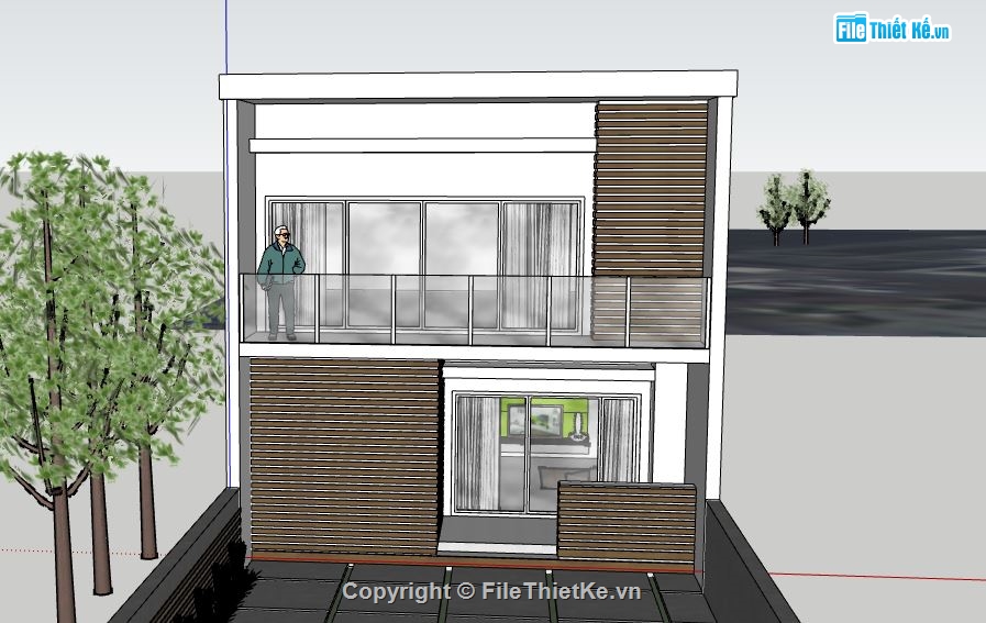 Nhà phố 2 tầng,model su nhà phố 2 tầng,nhà phố 2 tầng file su,sketchup nhà phố 2 tầng,nhà phố 2 tầng sketchup