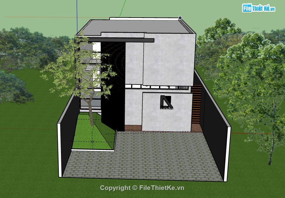 Nhà phố 2 tầng,File su nhà phố 2 tầng,model su nhà phố 2 tầng,nhà phố 2 tầng file su,sketchup nhà phố 2 tầng