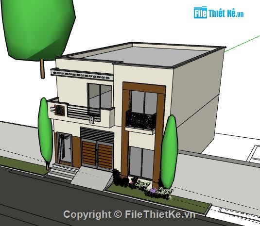 Nhà phố 2 tầng,model su nhà phố 2 tầng,sketchup nhà phố 2 tầng,file su nhà phố 2 tầng,nhà phố 2 tầng sketchup