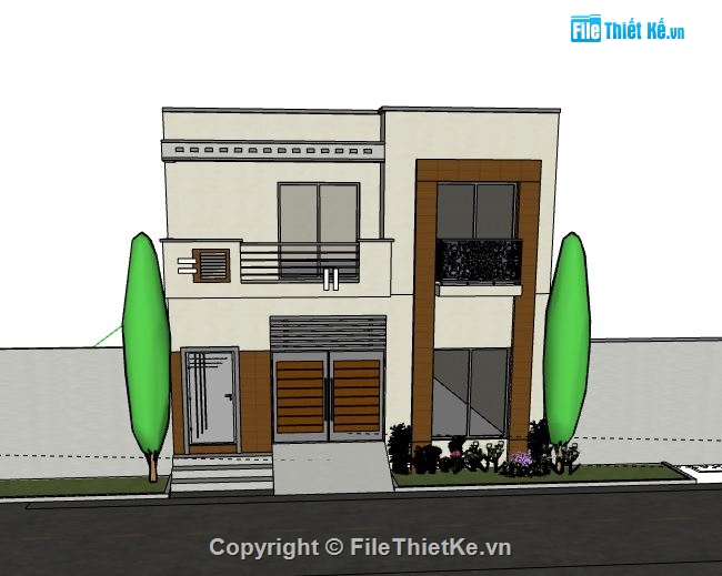 Nhà phố 2 tầng,model su nhà phố 2 tầng,sketchup nhà phố 2 tầng,file su nhà phố 2 tầng,nhà phố 2 tầng sketchup