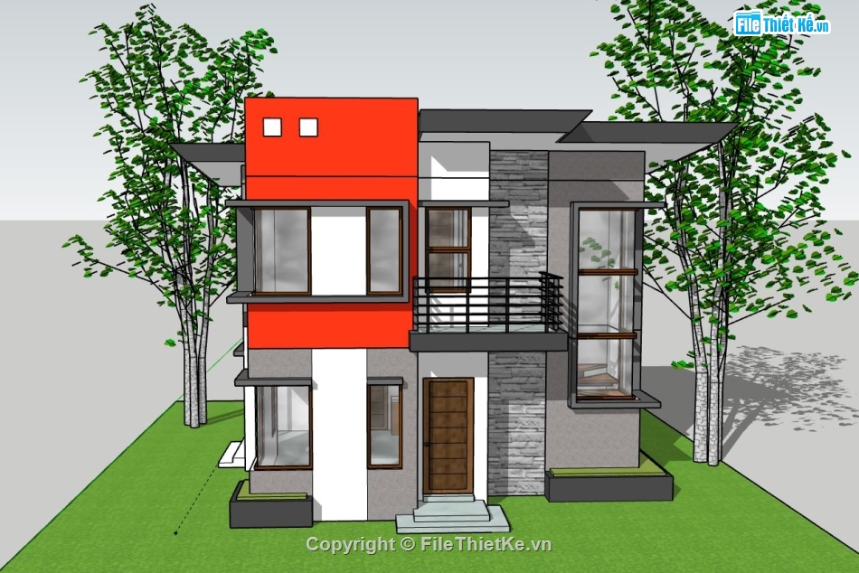 Nhà phố 2 tầng,file su nhà phố 2 tầng,nhà phố 2 tầng file sketchup,nhà phố 2 tầng sketchup,sketchup mẫu nhà phố 2 tầng