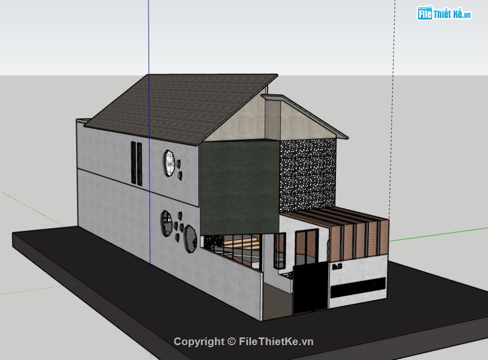 Nhà phố 2 tầng,model su nhà phố 2 tầng,nhà phố 2 tầng file su,sketchup nhà phố 2 tầng,nhà phố 2 tầng sketchup