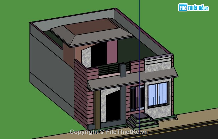 Nhà phố 2 tầng,model su nhà phố 2 tầng,file su nhà phố 2 tầng