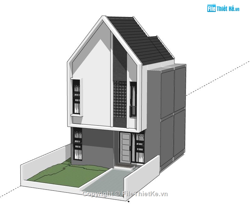 Nhà phố 2 tầng,model su nhà phố 2 tầng,file su nhà phố 2 tầng,nhà phố 2 tầng sketchup,sketchup nhà phố 2 tầng