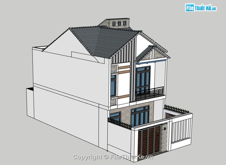 Nhà phố 2 tầng,Nhà 2 tầng đẹp,file sketchup nhà phố,nhà phố 2 tầng file sketchup,nhà phố 2 tầng file su