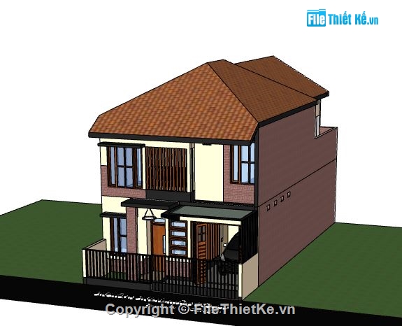 Nhà phố 2 tầng,model su nhà phố 2 tầng,file su nhà phố 2 tầng,sketchup nhà phố 2 tầng,nhà phố 2 tầng file sketchup