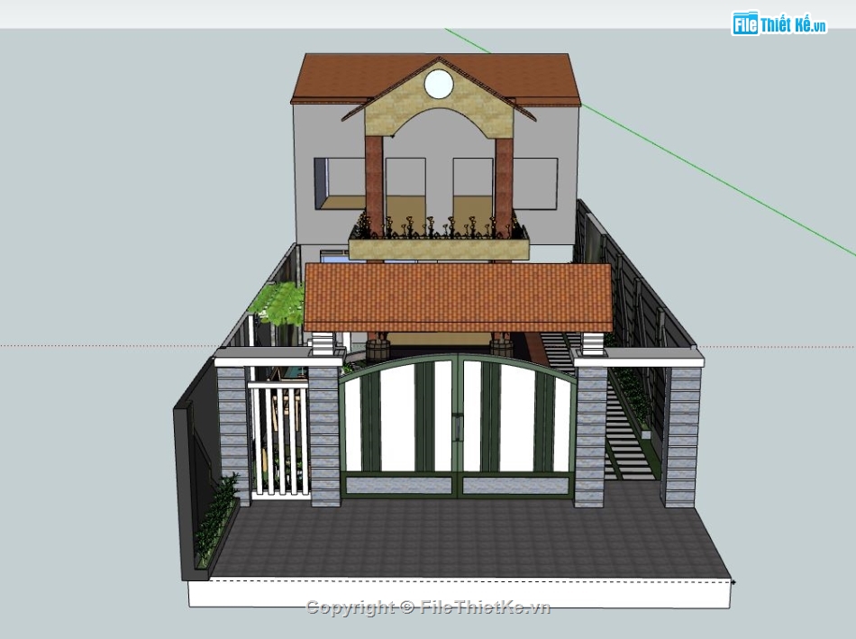 Nhà phố 2 tầng,file su nhà phố 2 tầng,model su nhà phố 2 tầng,nhà phố 2 tầng file sketchup,sketchup nhà phố 2 tầng