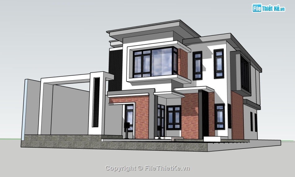 nhà phố 2 tầng file su,file su Nhà phố 2 tầng,model su Nhà phố 2 tầng,model sketchup Nhà phố 2 tầng