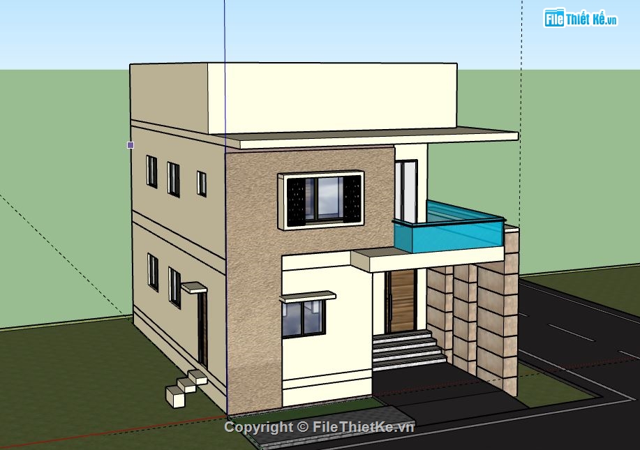 Nhà phố 2 tầng,file sketchup nhà phố 2 tầng,model su nhà phố 2 tầng,nhà phố 2 tầng file su,sketchup nhà phố 2 tầng